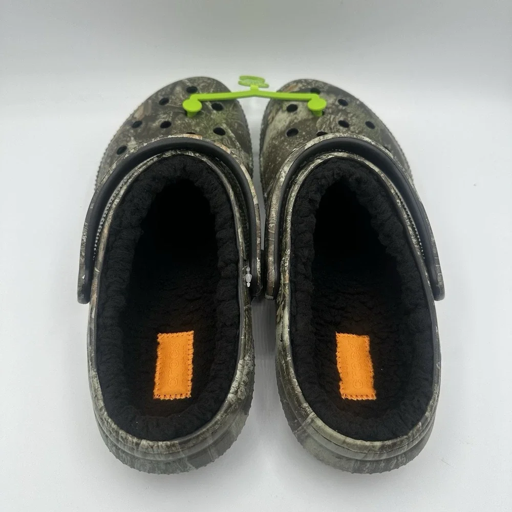 Crocs Realtree APX Classic Clogs Mens 9 Womens 11 Green Camo Lined Slip On Shoes